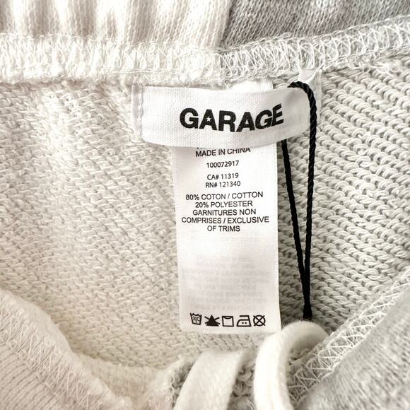 Garage NWT Light Grey White Colorblock French Terry Boyfriend Jogger Sweatpants - Picture 5 of 9